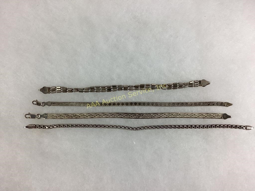 (4) sterling bracelets 23 grams