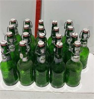 21 Grolsch Bottles - Green