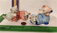 Japan Salt&Pepper shaker cats & mice in boots