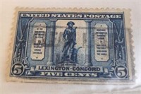 1925 5 Cent Lexington-Concord US Postage Stamp