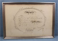 1853 Maine, MY Spencerian Pen & Ink Composition