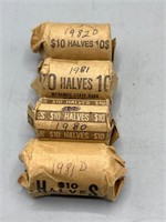 80 1980's Kennedy half dollars