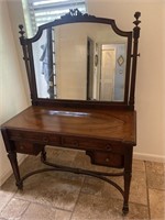 Antique Mahogany French Style Vanity w/ Mirror