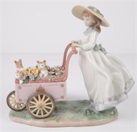 Lladro Kitty Cart Figurine w/ Original Box.