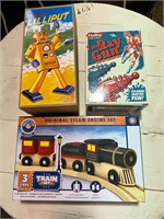 3- Tin Robot, Gun and Train Set