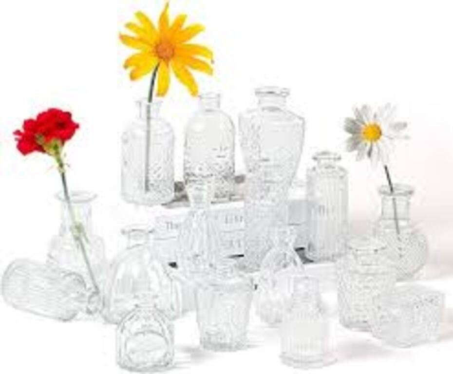 Set Of 32 Glass Bud Vases Small Vases For Flowers