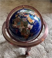 Unique Art 8" Globe Made From Semi Precious Stones