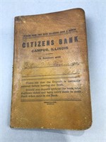 Early 1900s Citizens Bank Campus, IL bank book