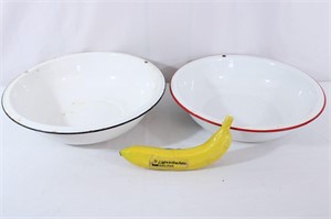 Pair Enamelware Bowls