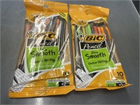2 packs bic no2 lead pencils 10per pack 0.7