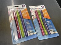 2 packs papermate gel ink pens 3 per pack