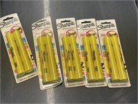 5 packs of yellow 2pk@ highlighters