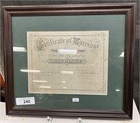 1885 Lebanon County Marriage License.