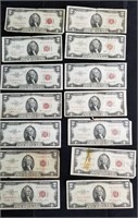 14 Red Seal $2 Notes