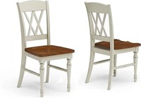 Monarch Double X-back White And Oak Dining Chairs