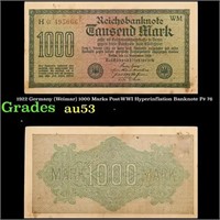 1922 Germany (Weimar) 1000 Marks Post-WWI Hyperinf