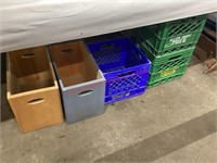 Allen Dairy Milk Crates, Wood Boxes