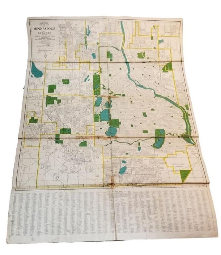 Vintage Minneapolis Pre Interstate Hudsons Map