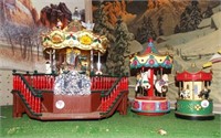 (3) Merry-Go-Rounds with horses. Tallest measures