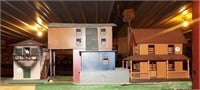 (3) Plastic train layout buildings including saw