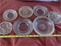 Lot of 7 Crystal and glass vintage ashtrays