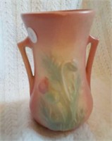 Hull Thistle Matt Pink glaze vase 7" tall