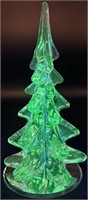 Vintage Ribbon Glowy Art Glass Christmas Tree