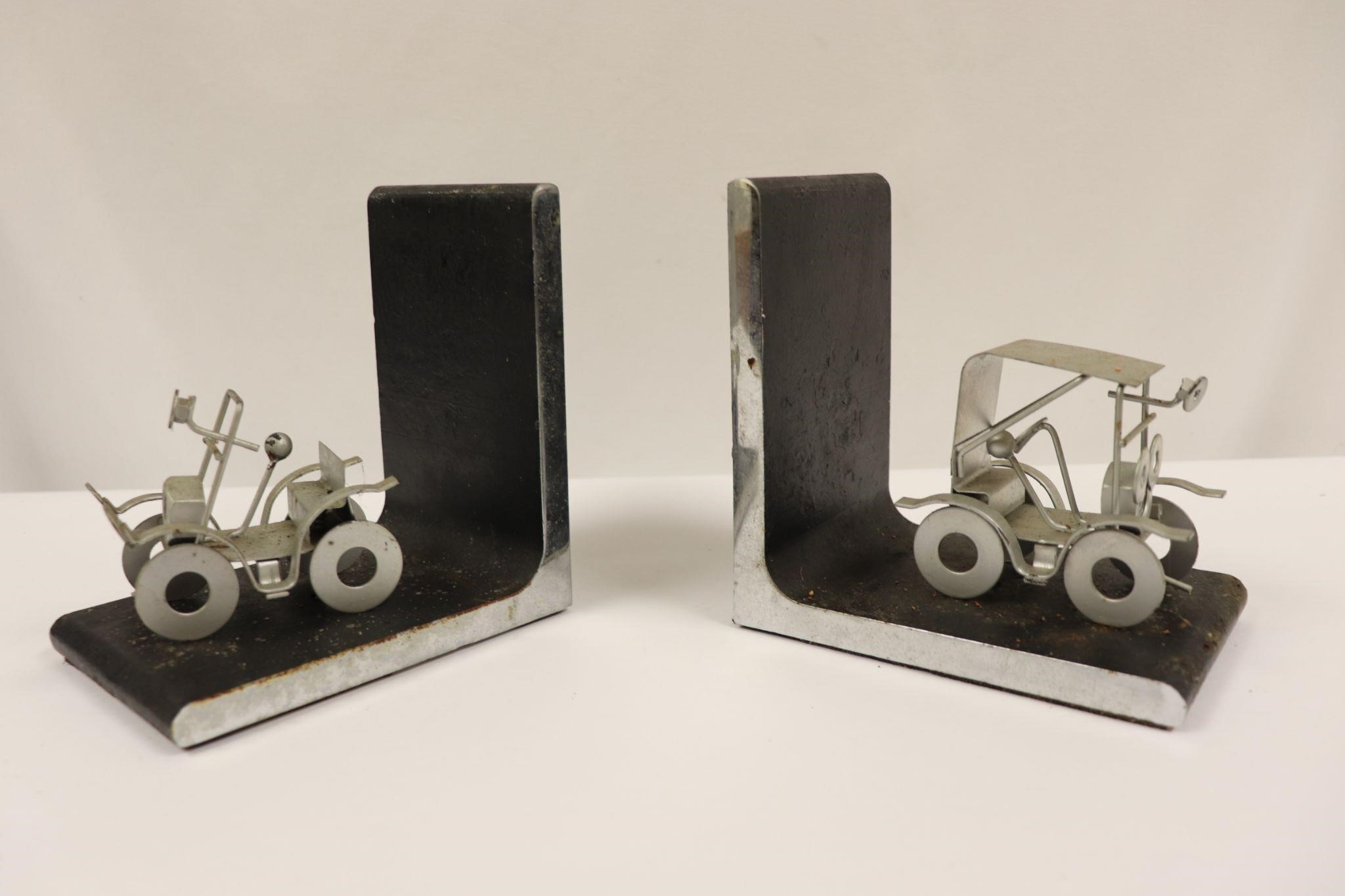 Heavyweight Bookends w/Metal Cars