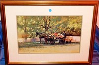 Paul Landry Framed Print: "Flower Wagon"