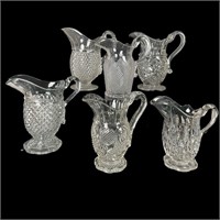 6 EAPG Creamers/Pitchers, Unmarked