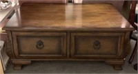 Walnut Finish 2-Drawer Coffee Table