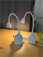 2 New White LED Desk Lamps adjustable