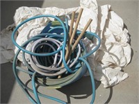 Tub Assorted Hoses, Drop Cloth, Spikes & More