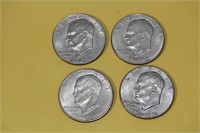 Lot of 4 Different Date Clad Ike Dollars