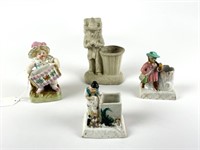 4 Figural Ceramic Match Holders