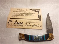 Rare Navajo B Yellowhorse Custom Inlay Knife #1/25