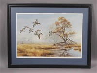 "Farm Pond - Green Winged Teal" Framed Print