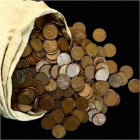 Large Lot of pre 1983 Copper Pennies in Three Bank