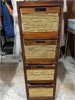 Wood drawer storage 
38”H x 12”Lx9.5”W