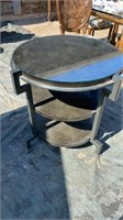 Round Metal Side Table w/ Glass Top