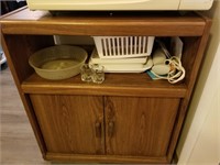 Microwave stand with contents not including the