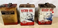 3pcs- 1960s SOHIO agri OIL cans