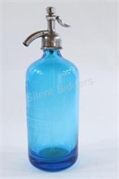 Antique Embossed Blue Seltzer Bottle