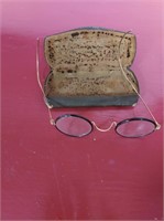 Antique 'Winds Brand" Eye Glasses with Ornate Case