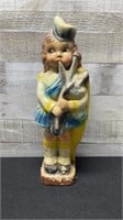 Antique Carnival Fair Prize Figure Girl Bagpiper G