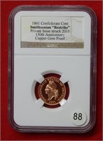 1861 Confederate Cent NGC Smithsonian "Restrike"