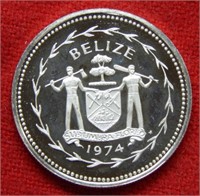 1974 Belize Silver Proof Quarter Commemorative