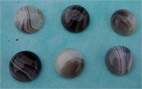 6 Agate Cabochons 1/2"