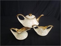 Pearl China Co. teapot with creamer and sugar