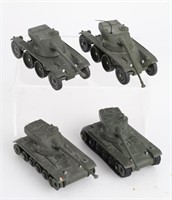 FOUR DINKY TANKS